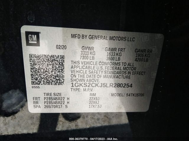 1GKS2CKJ5LR280254 GMC YUKON DENALI