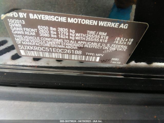 5UXKR0C51E0C26188 BMW X5 Xdrive35i