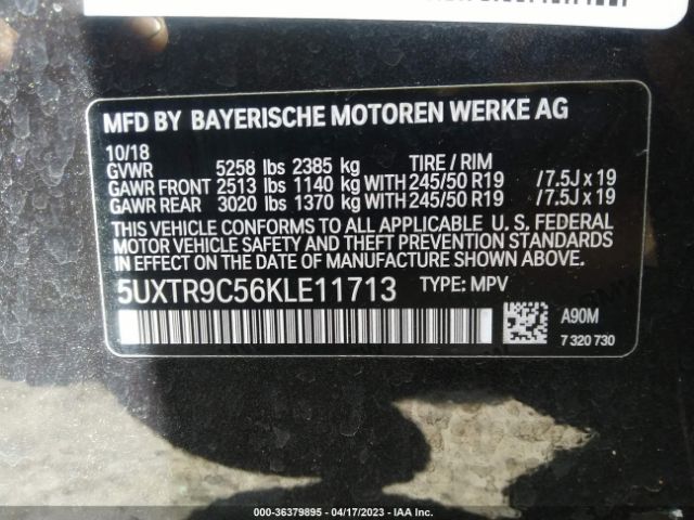 5UXTR9C56KLE11713 BMW X3 Xdrive30i