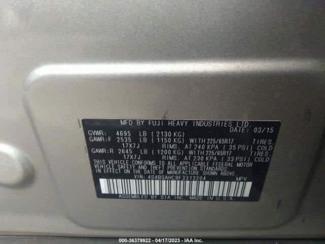 4S4BSAHC9F3313204 Subaru Outback 2.5i Premium