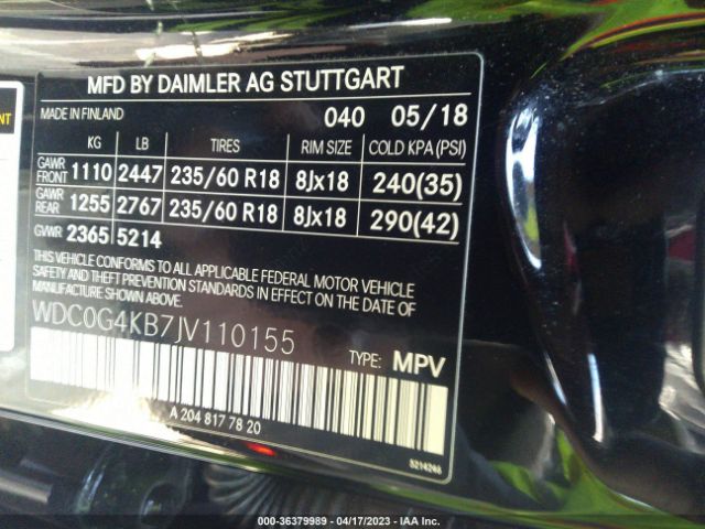 WDC0G4KB7JV110155 Mercedes-Benz Glc Glc 300