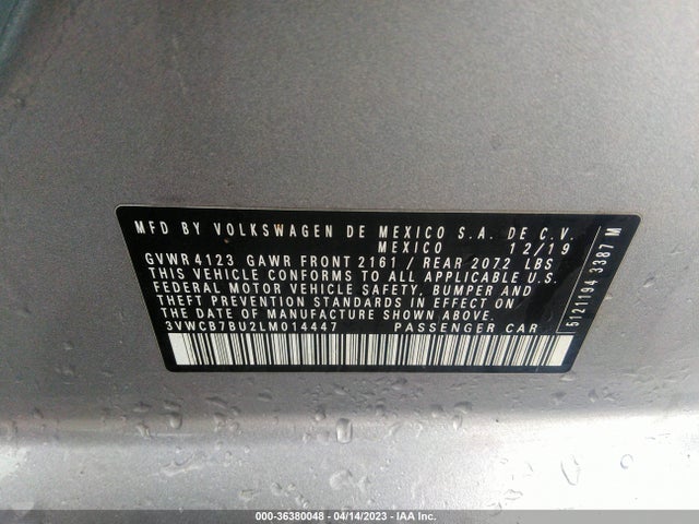 3VWCB7BU2LM014447 Volkswagen Jetta S/se/r-line