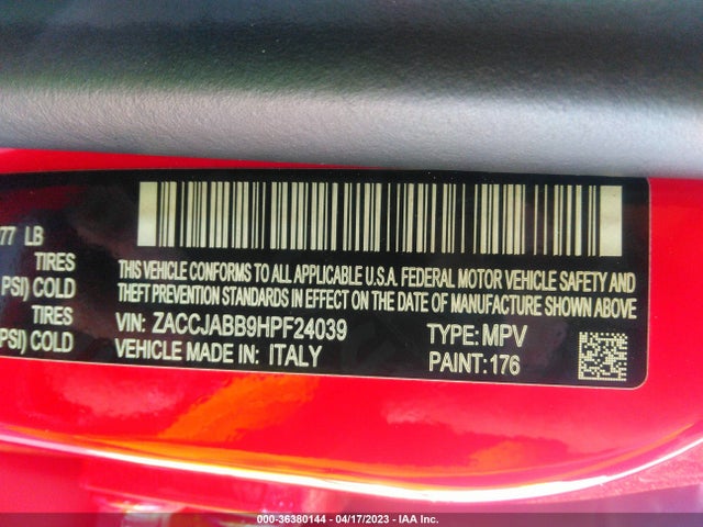 ZACCJABB9HPF24039 Jeep Renegade Altitude