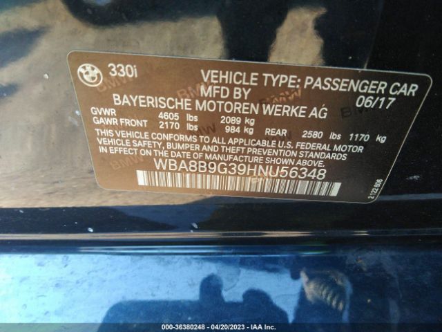 WBA8B9G39HNU56348 BMW 3 Series 330i