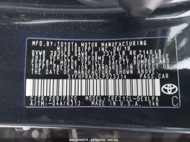 5YFHPRAE5LP023314 Toyota COROLLA LE