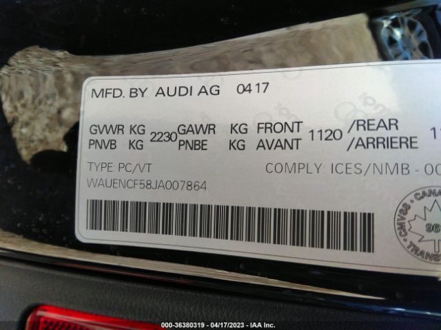 2018 AUDI A5 WAUENCF58JA007864 Photo 8