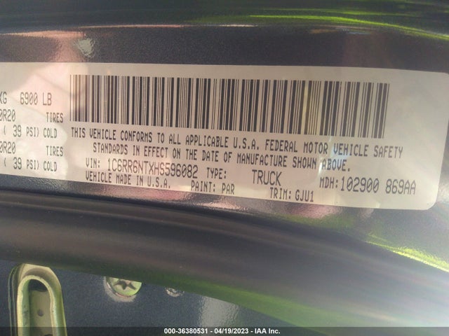1C6RR6NTXHS596082 RAM 1500 Laramie