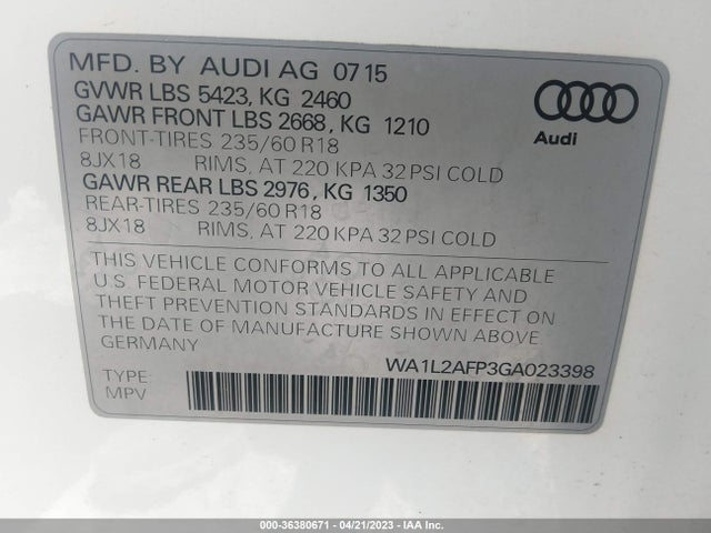 WA1L2AFP3GA023398 Audi Q5 Premium Plus