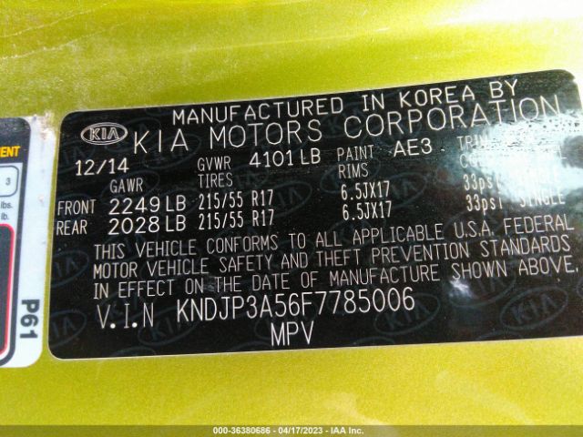 KNDJP3A56F7785006 KIA SOUL +