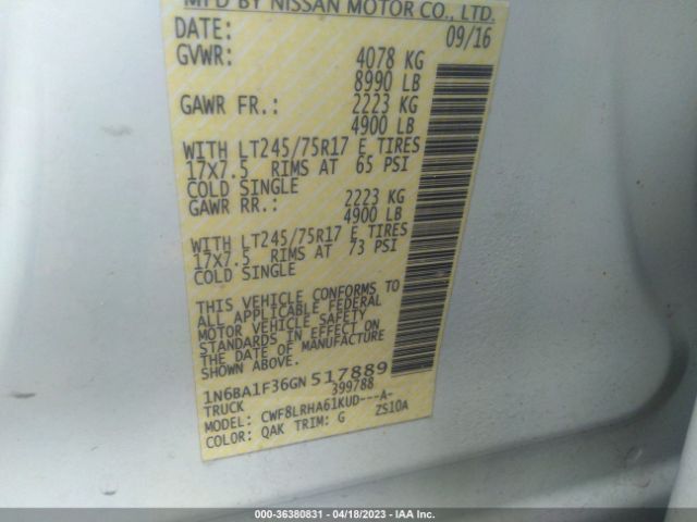 1N6BA1F36GN517889 Nissan TITAN XD S