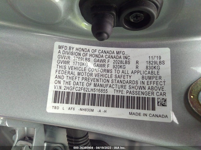 Honda Civic Sedan Lx 2020 2HGFC2F62LH516855 Image 9