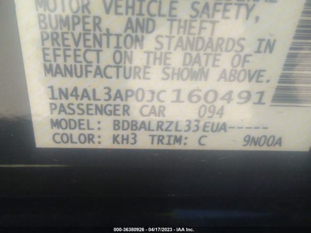 1N4AL3AP0JC160491 Nissan Altima 2.5 Sl