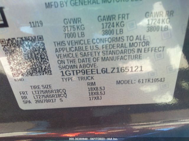 1GTP9EEL6LZ165121 GMC Sierra 1500 At4