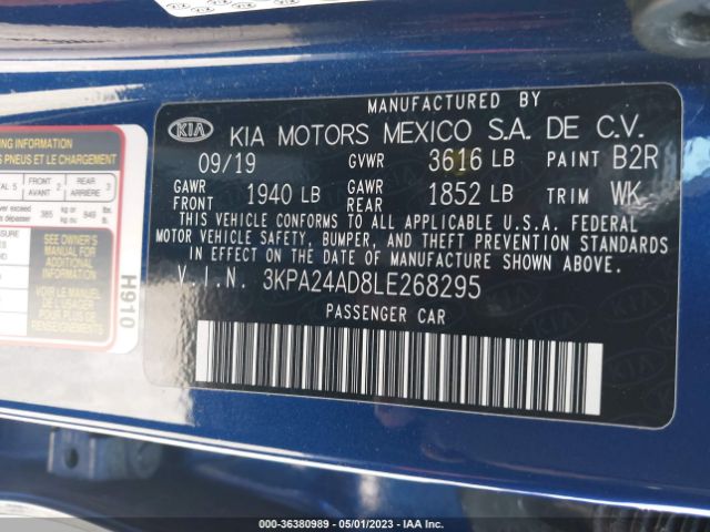3KPA24AD8LE268295 KIA RIO S