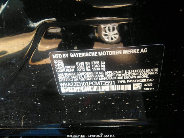BMW 7 Series 740i 2023 аукцион фото