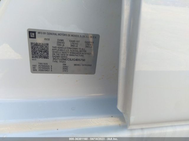 3GTU2NEC5JG405750 GMC Sierra 1500 Slt