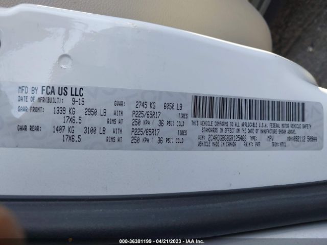2C4RDGBG8GR125469 Dodge Grand Caravan American Value Pkg