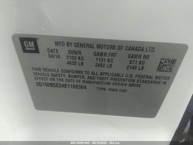 Chevrolet Impala Limited Lt 2014 2G1WB5E34E1166384 Image 9