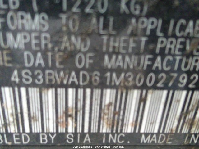 4S3BWAD61M3002792 Subaru Legacy Premium