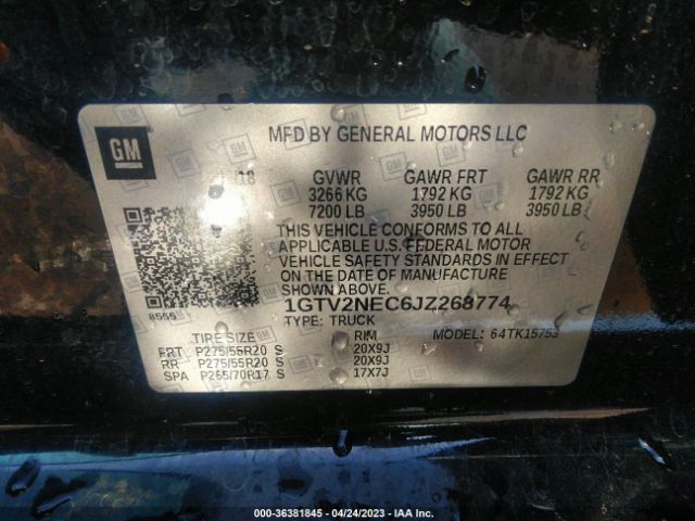 1GTV2NEC6JZ268774 GMC Sierra 1500 Slt