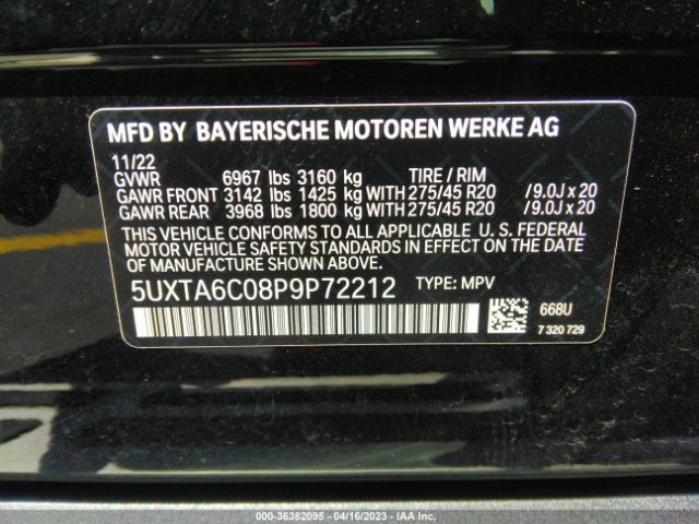 5UXTA6C08P9P72212 BMW X5 Xdrive45e