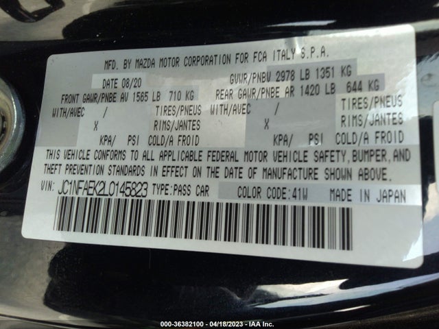 2020 Fiat 124 Spider, VIN: JC1NFAEK2L0145823