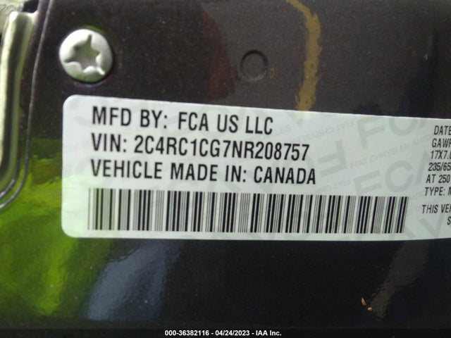 2022 Chrysler Voyager, VIN: 2C4RC1CG7NR208757