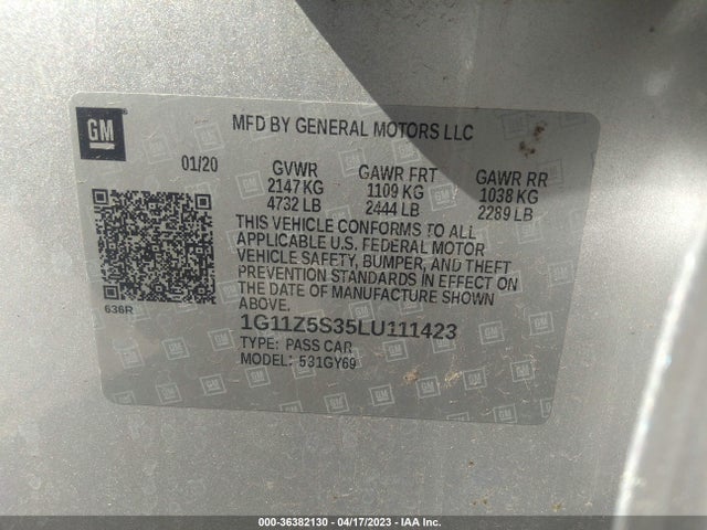 Chevrolet IMPALA LT 2020 1G11Z5S35LU111423 Image 9