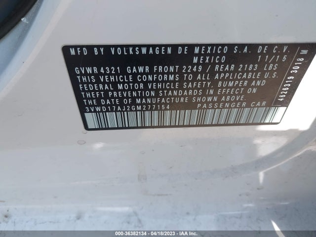 3VWD17AJ2GM277154 Volkswagen Jetta Sedan 1.8t Sport