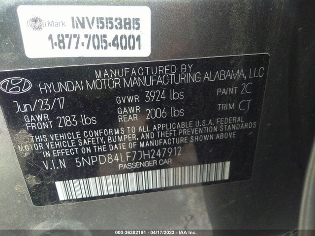 Hyundai ELANTRA SEL 2018 5NPD84LF7JH247912 Image 10