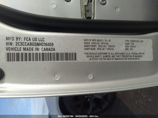 2022 CHRYSLER 300 300S VIN: 2C3CCABG5NH236459