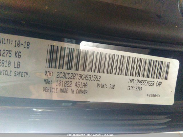 2C3CDZBT9KH531553 Dodge Challenger R/t
