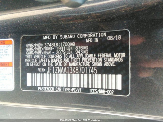 2019 Toyota 86, VIN: JF1ZNAA13K8701745