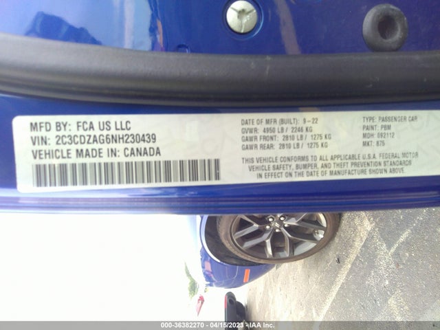 Dodge Challenger Sxt 2022 2C3CDZAG6NH230439 Image 9