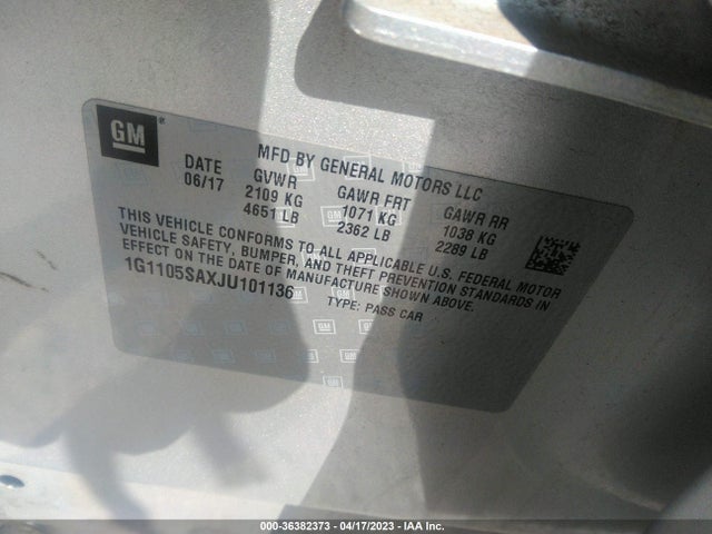 Chevrolet IMPALA LT 2018 1G1105SAXJU101136 Image 10