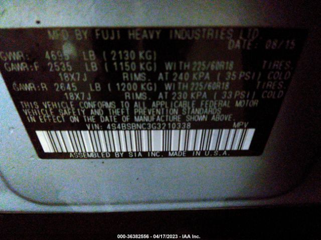 4S4BSBNC3G3210338 Subaru Outback 2.5i Limited