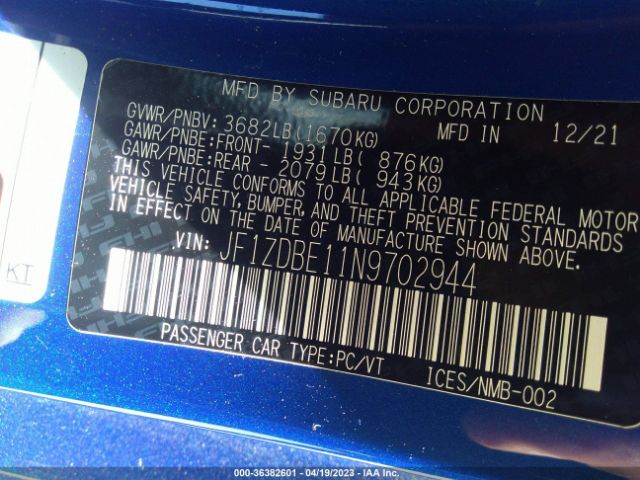 JF1ZDBE11N9702944 Subaru Brz Limited