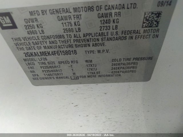 2GKALMEK4F6158018 GMC Terrain Sle