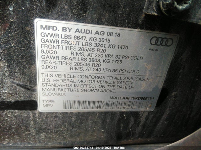 WA1LAAF78KD006154 Audi Q7 Premium Plus
