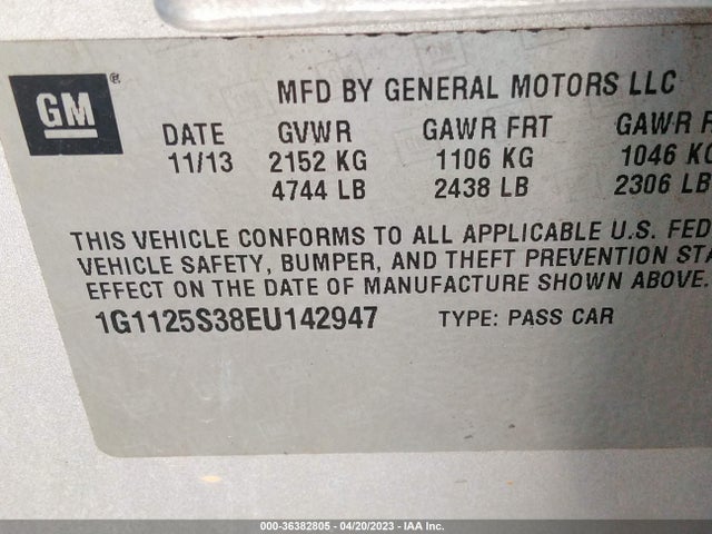Chevrolet IMPALA LT 2014 1G1125S38EU142947 Image 11