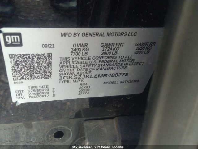 1GKS2JKL8MR488278 GMC YUKON XL DENALI