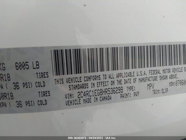 2C4RC1EG8HR536299 Chrysler Pacifica Touring-l Plus