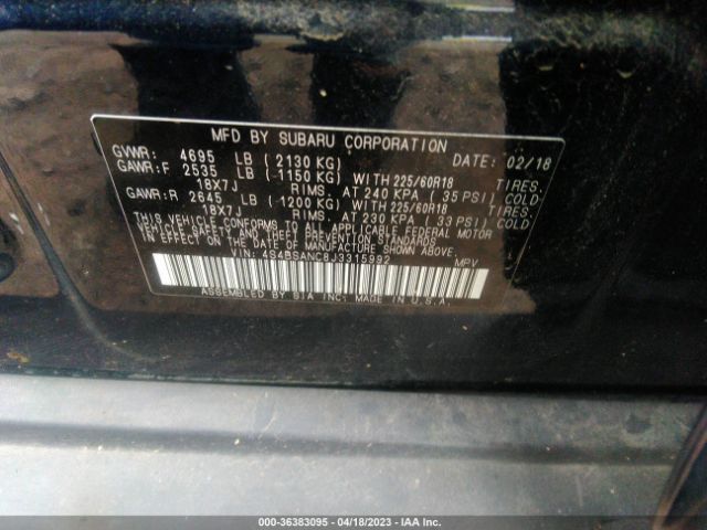 4S4BSANC8J3315992 Subaru Outback Limited
