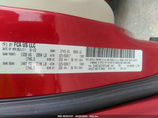 2C4RC1BG1FR731405 Chrysler Town & Country Touring