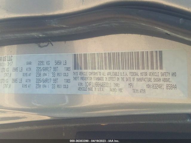 1C4PJLAB6HW653311 Jeep Cherokee Sport