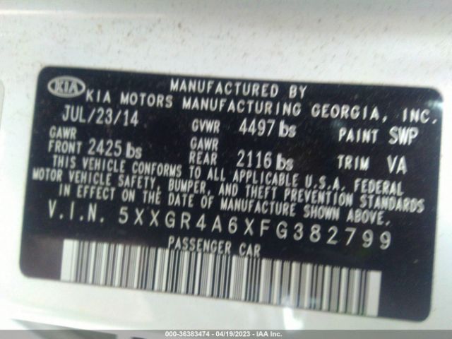 5XXGR4A6XFG382799 KIA Optima Sx Turbo