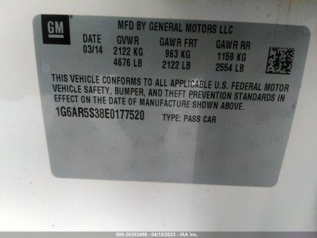1G6AR5S38E0177520 Cadillac CTS LUXURY