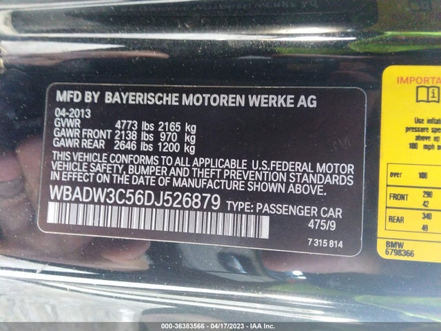 Aukcja sprzedaży 2013 Bmw 3 Series 328i, vin: WBADW3C56DJ526879, numer aukcji: 36383566