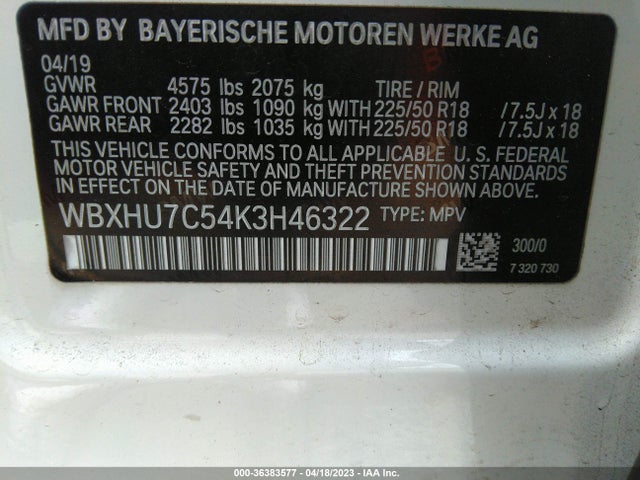 BMW X1 Sdrive28i 2019 WBXHU7C54K3H46322 Image 9
