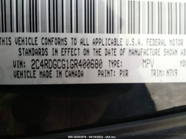 2C4RDGCG1GR400680 Dodge Grand Caravan Sxt
